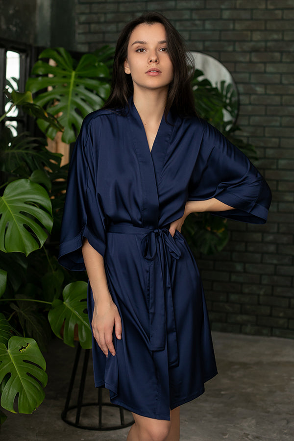 Шелковый халат-кимоно с поясом Ocean SH0006-14-04