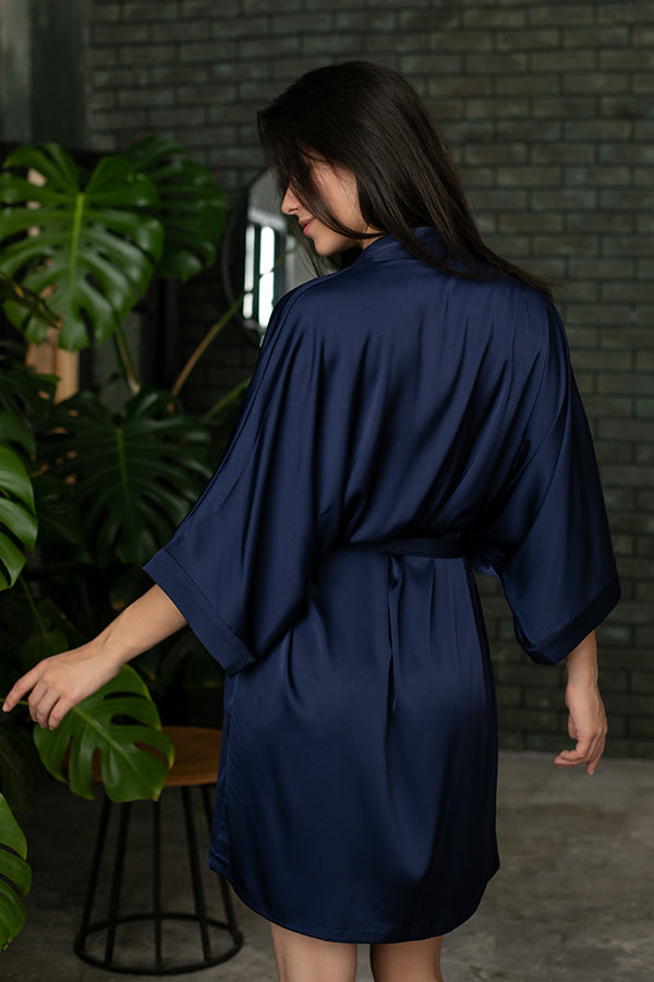Шелковый халат-кимоно с поясом Ocean SH0006-14-04