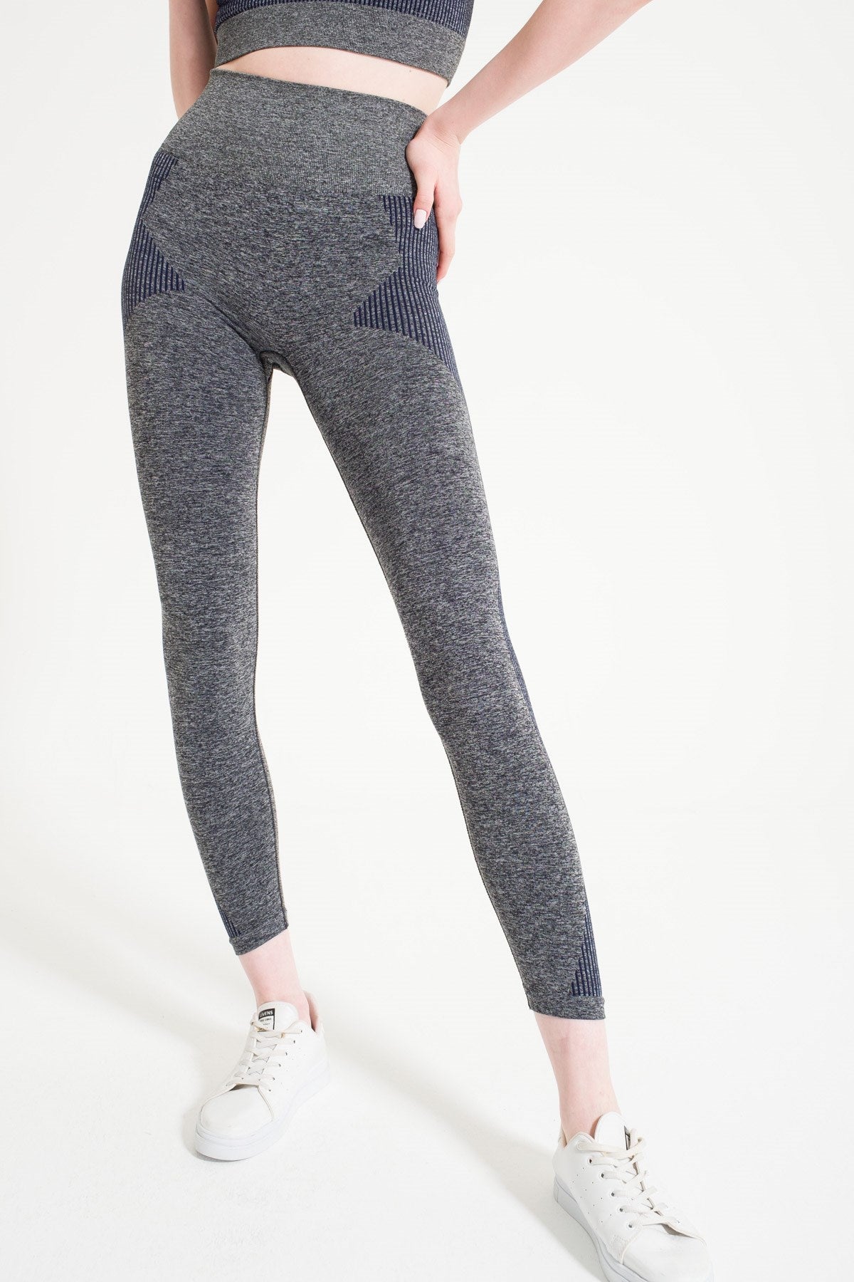 Бесшовные спортивные леггинсы 1700 navy blue