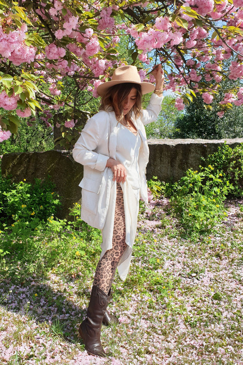 Колготки из сетки с леопардовым принтом Kabarette Leo