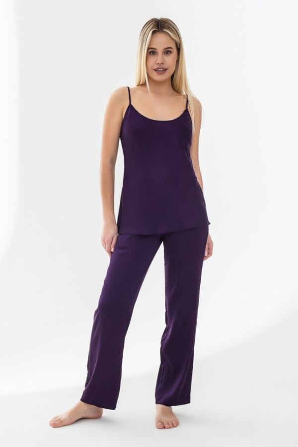 Шелковая пижама с брюками Гелла 21004-4 violet