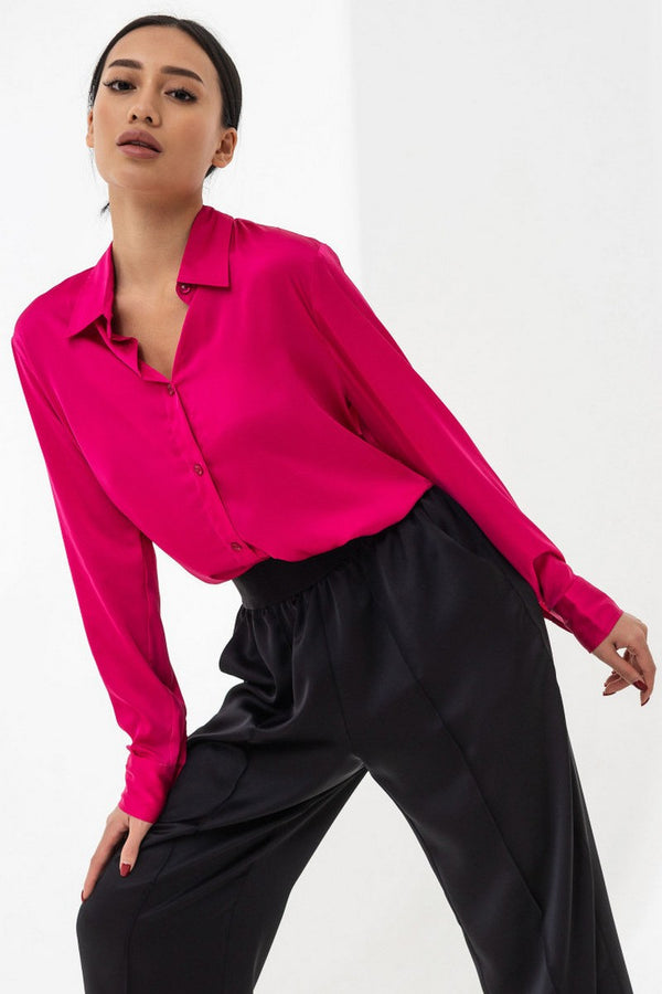 Шелковая блуза 21031-3 raspberry