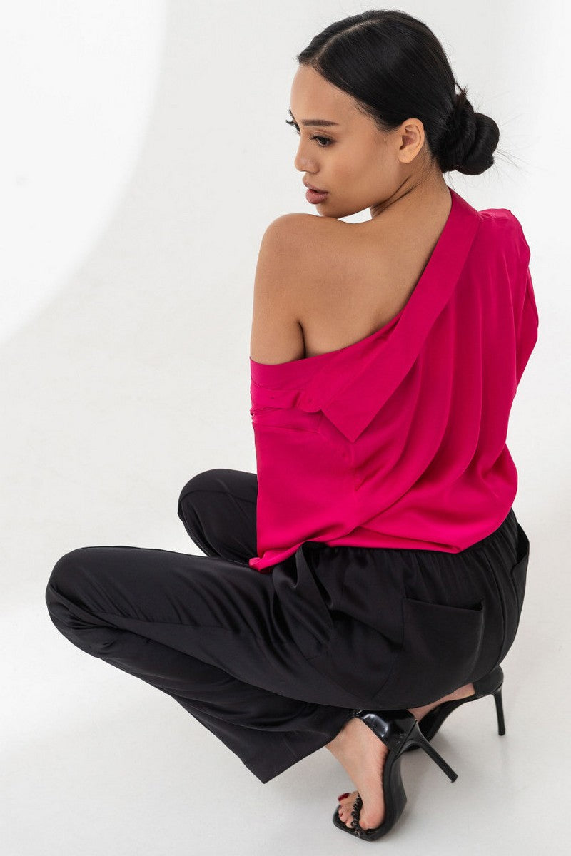Шелковая блуза 21031-3 raspberry