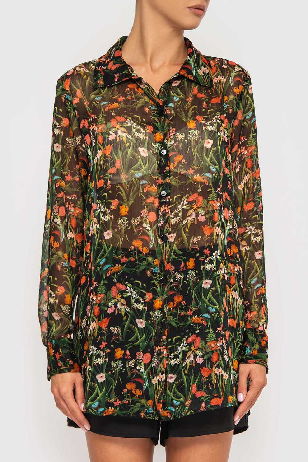 Шифонова блуза з принтом 21037