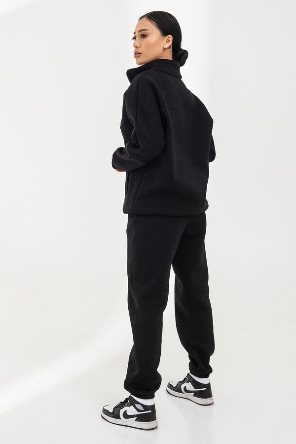 Трикотажный костюм на флисе 21070-1 black