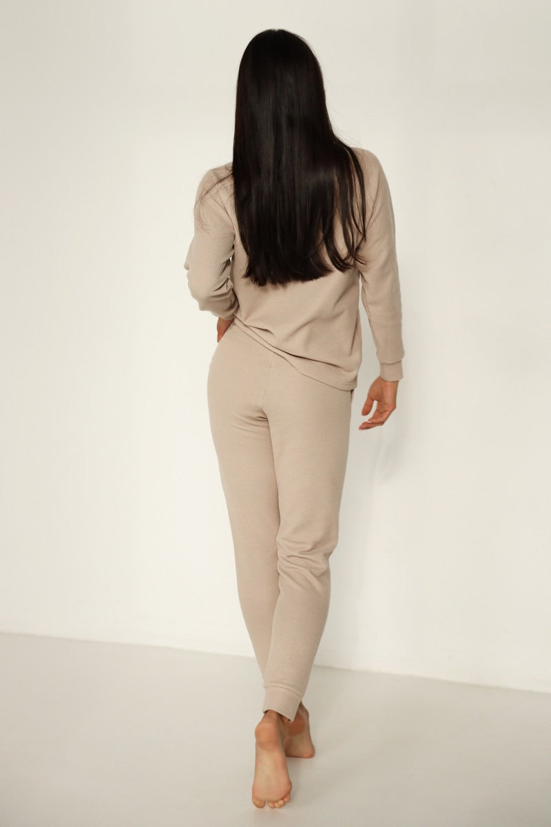 Хлопковый комплект на пуговицах 23001-3 cocoa