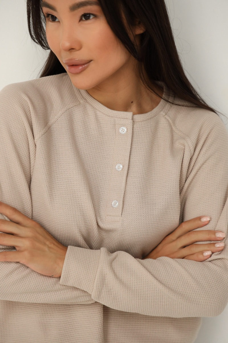 Хлопковый комплект на пуговицах 23001-3 cocoa