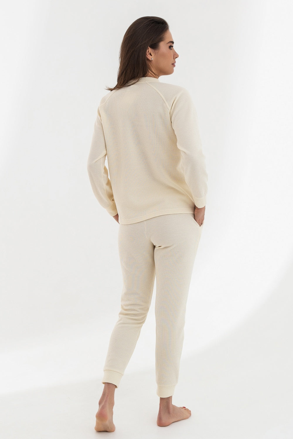 Хлопковый комплект на пуговицах 23001-2 milk