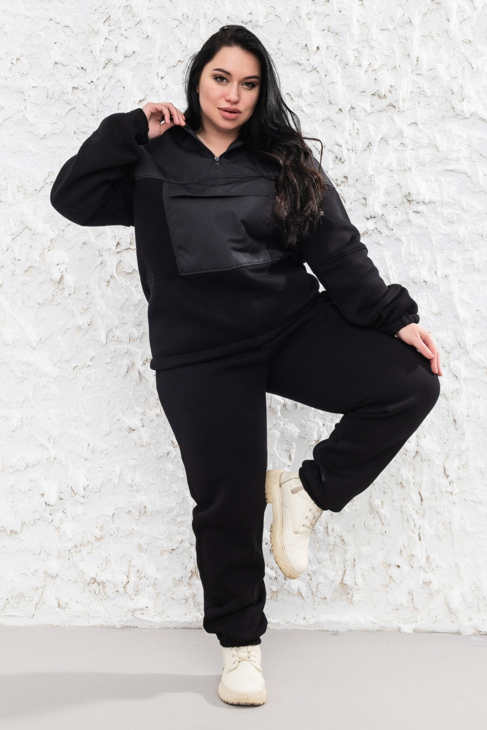 Спортивный костюм на флисе 23009 black