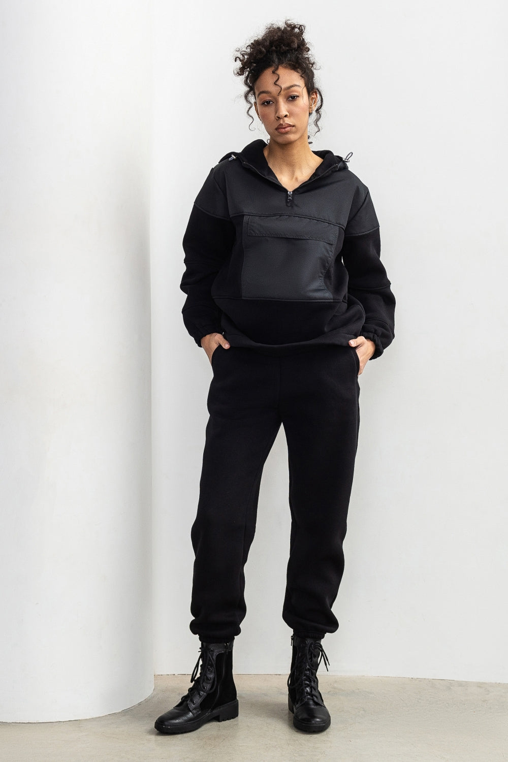 Спортивный костюм на флисе 23009 black