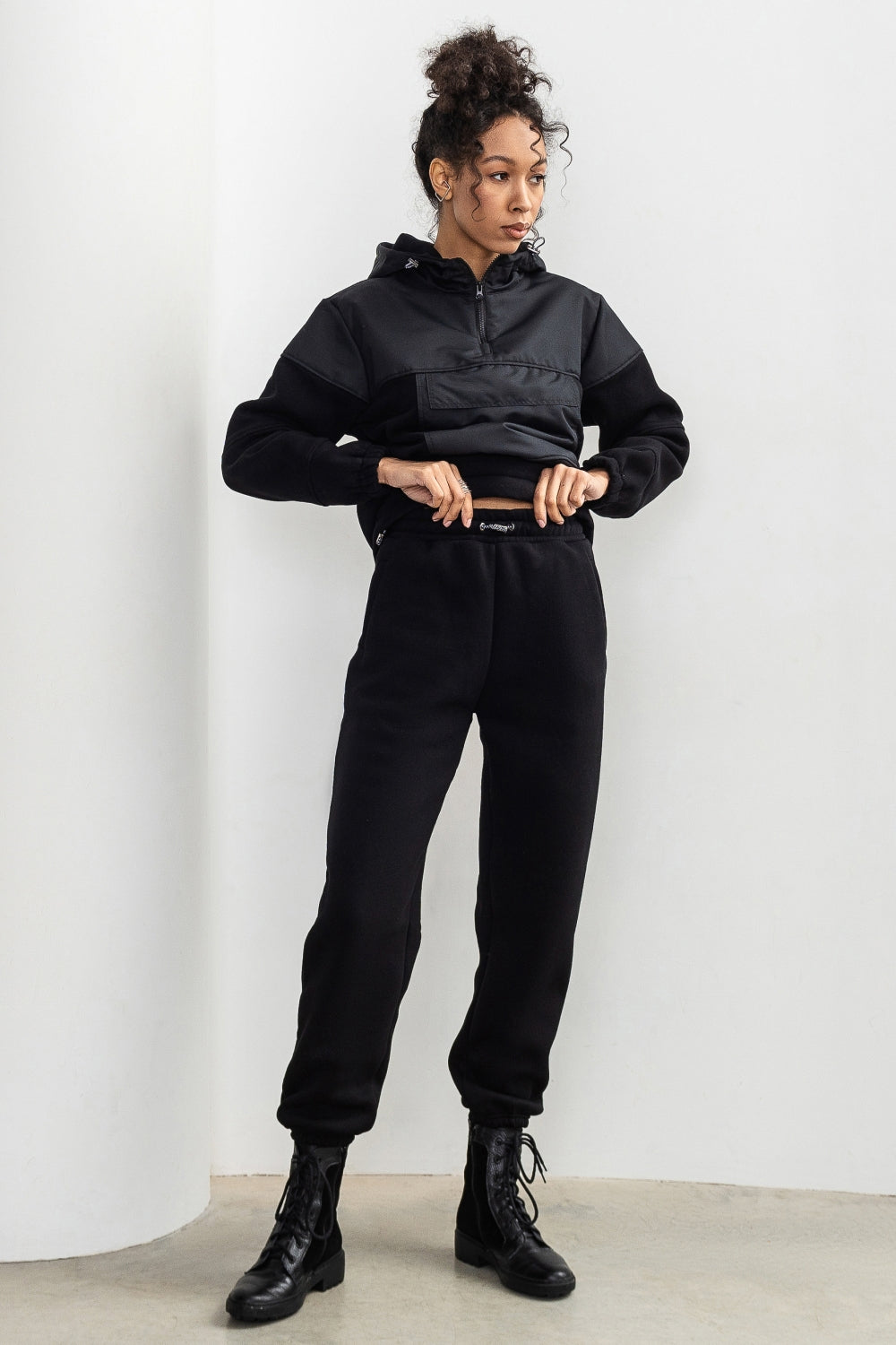 Спортивный костюм на флисе 23009 black