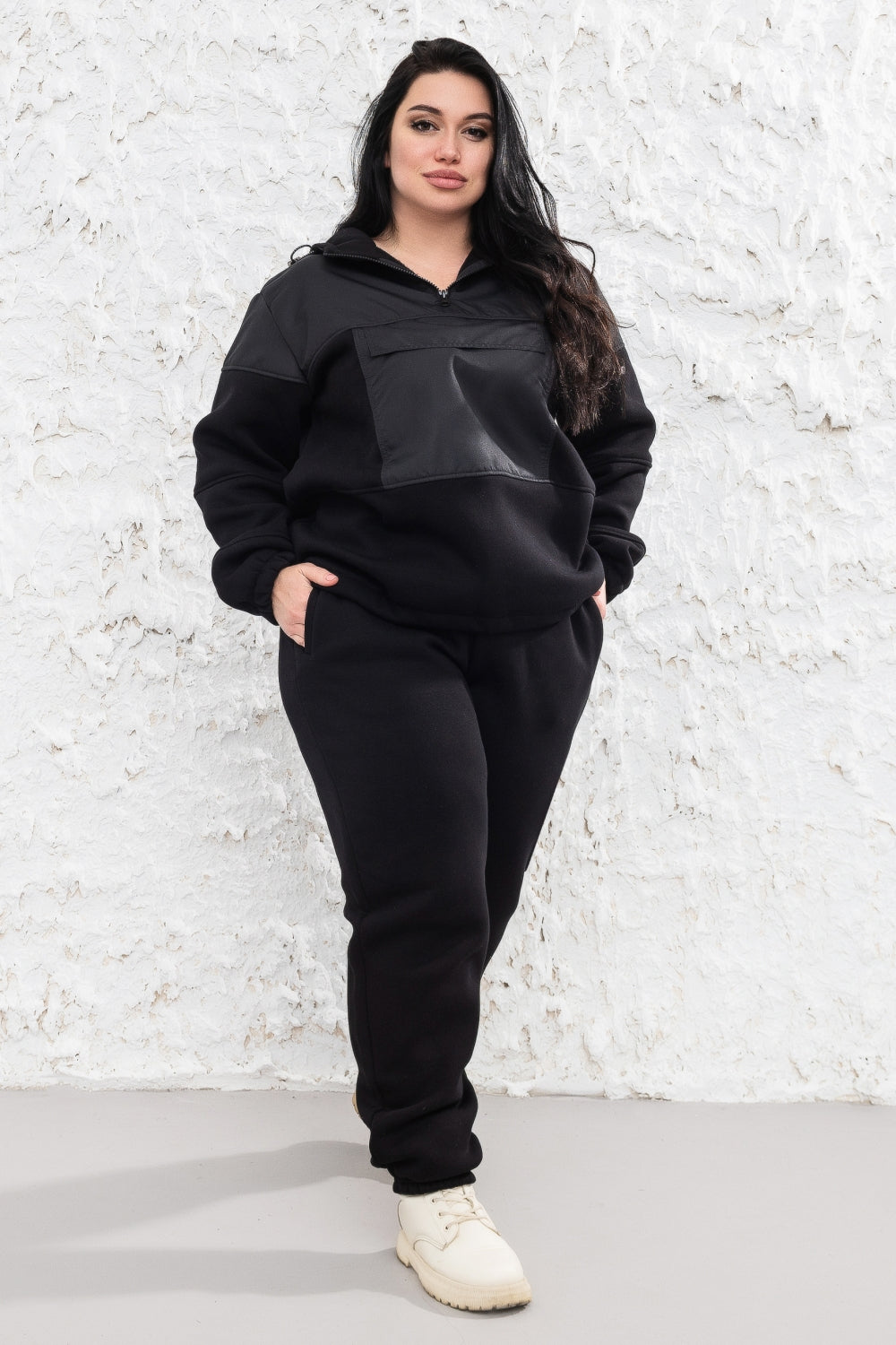 Спортивный костюм на флисе 23009 black