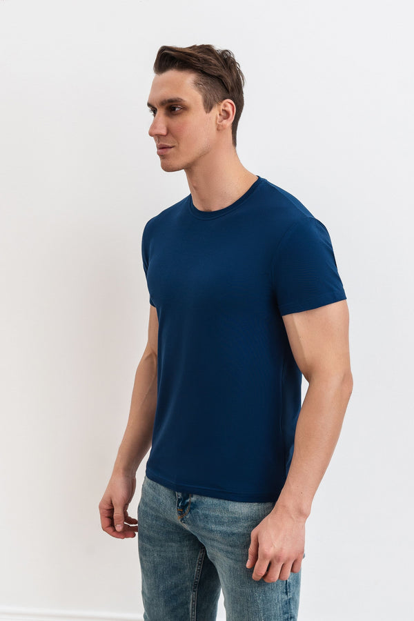 Мужская футболка из хлопка 23016 blue