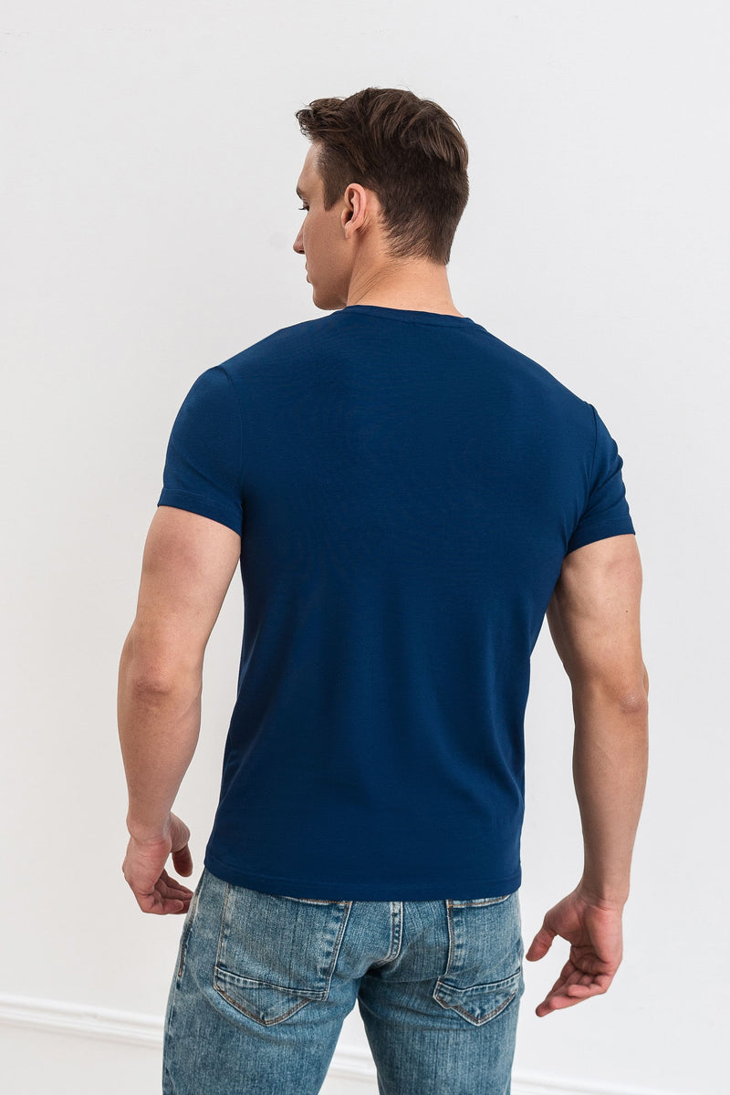 Мужская футболка из хлопка 23016 blue