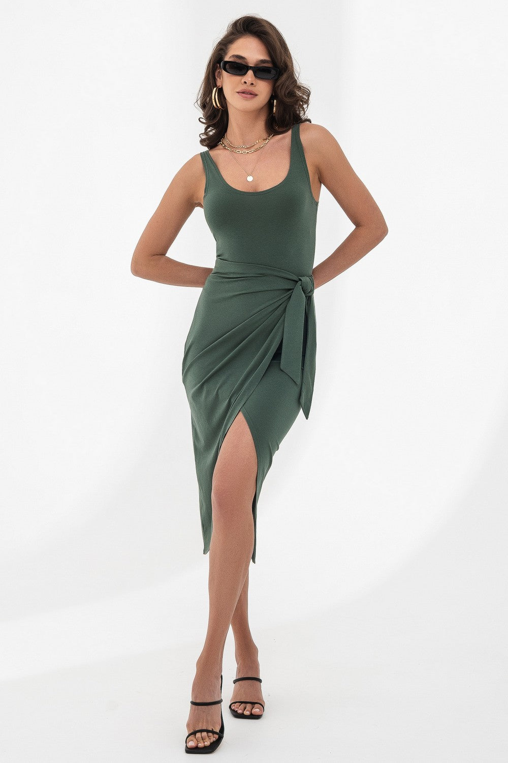 Модаловый сарафан на запах 23023-2