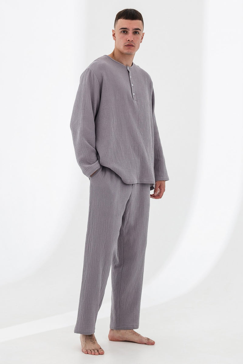 Чоловічі муслінові штани 23066 gray