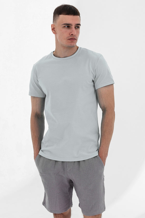 Чоловіча футболка з бавовни 23070 gray