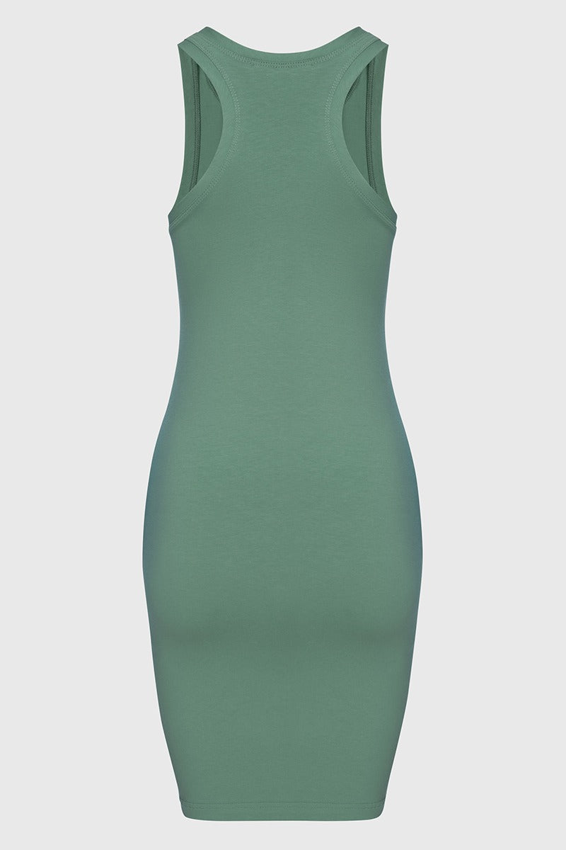 Платье-майка из хлопка 23099 green