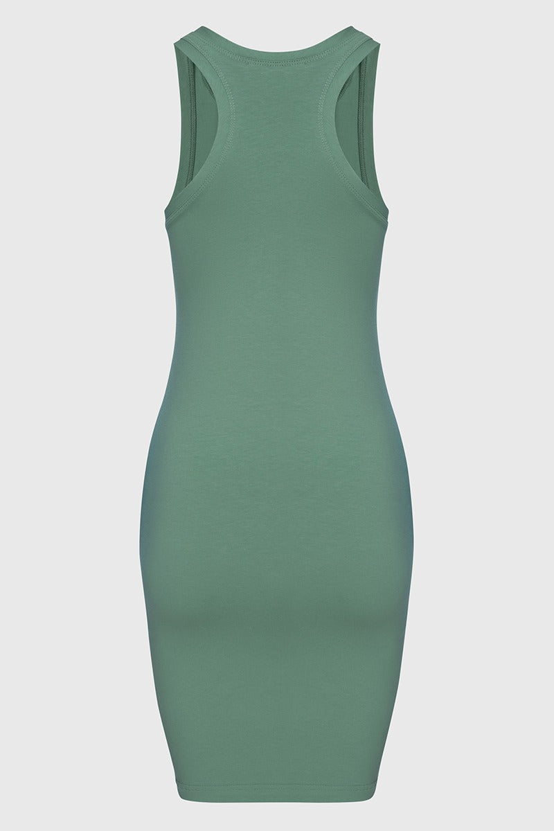 Платье-майка из хлопка 23099 green