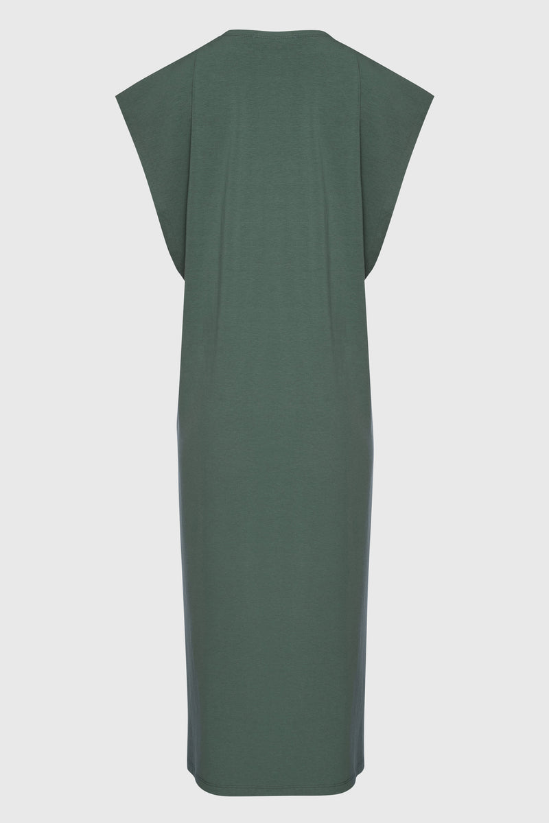 Длинное платье из модала 23100 green