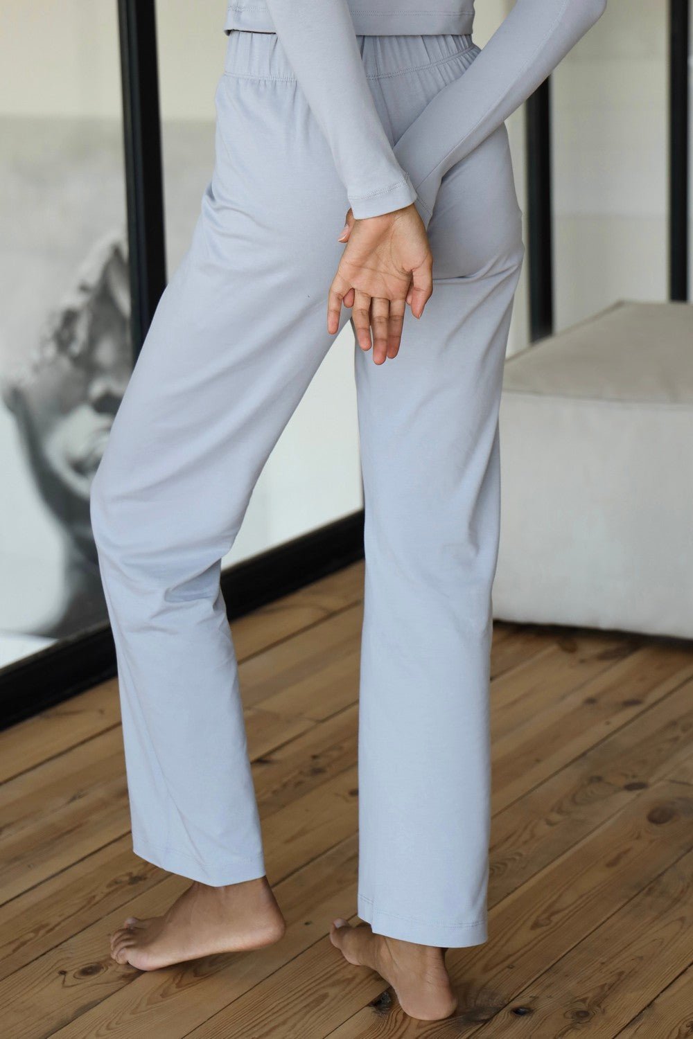 Бавовняні штани прямого крою 23110 gray