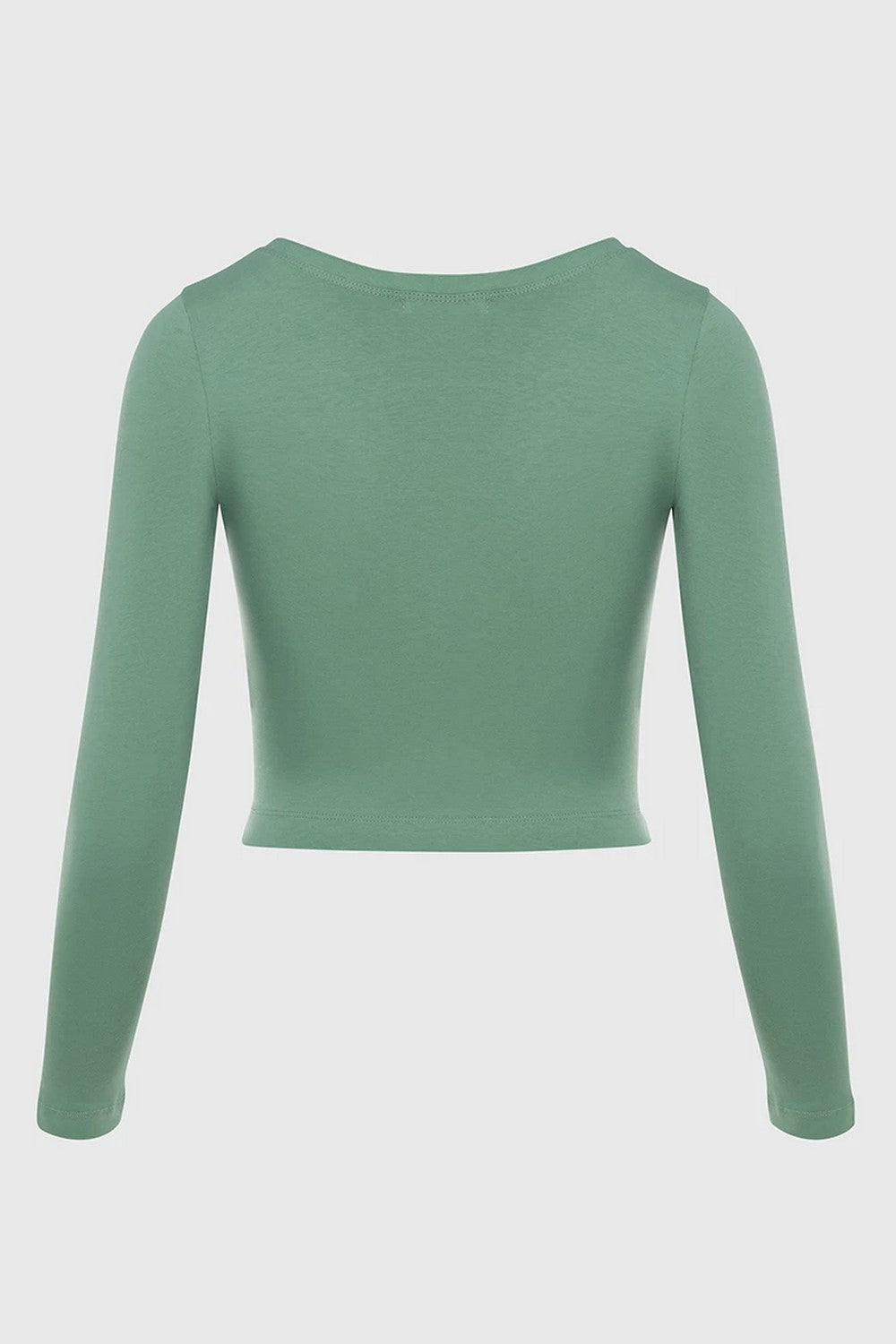 Бавовняний укорочений лонгслів 23114 green