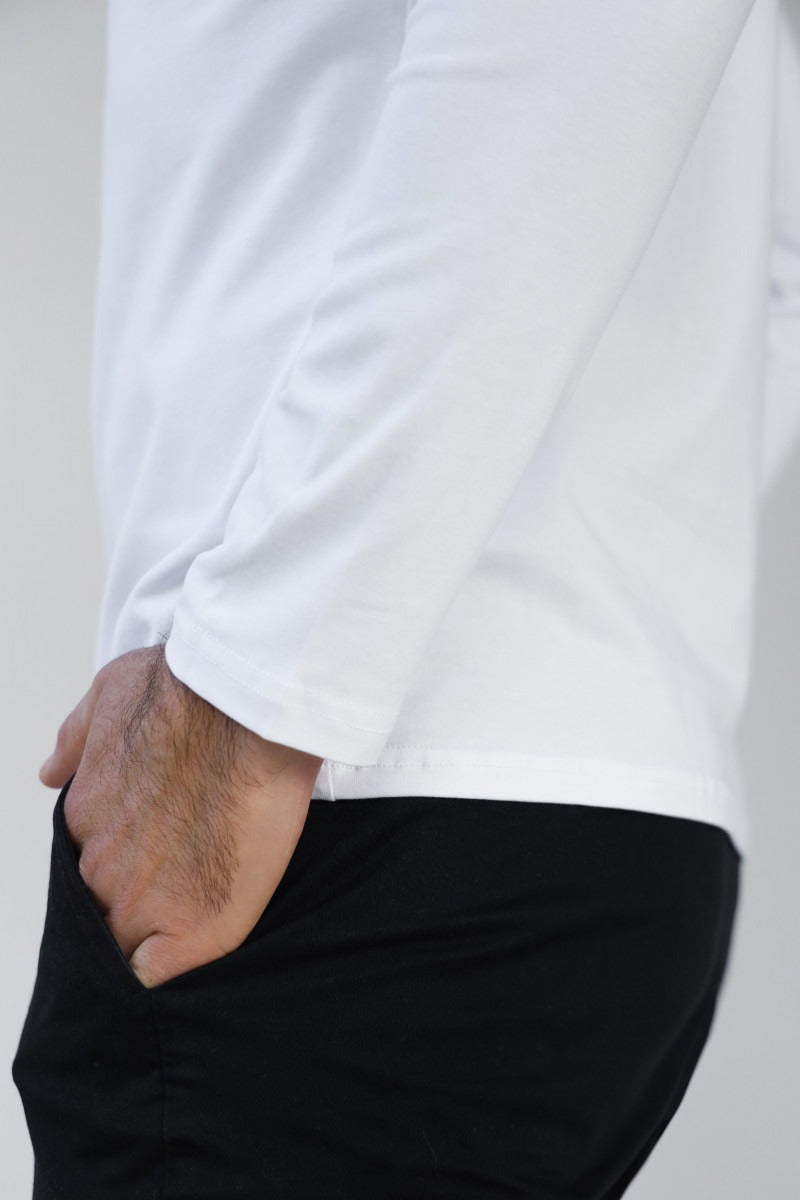 Мужской лонгслив из хлопка 23117 white