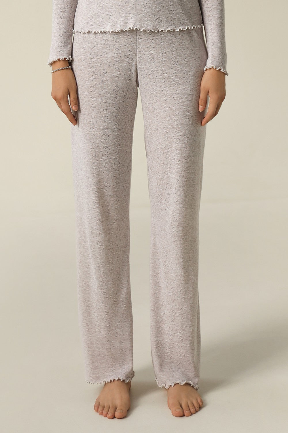 Бавовняні ажурні штани 23141 coffee melange