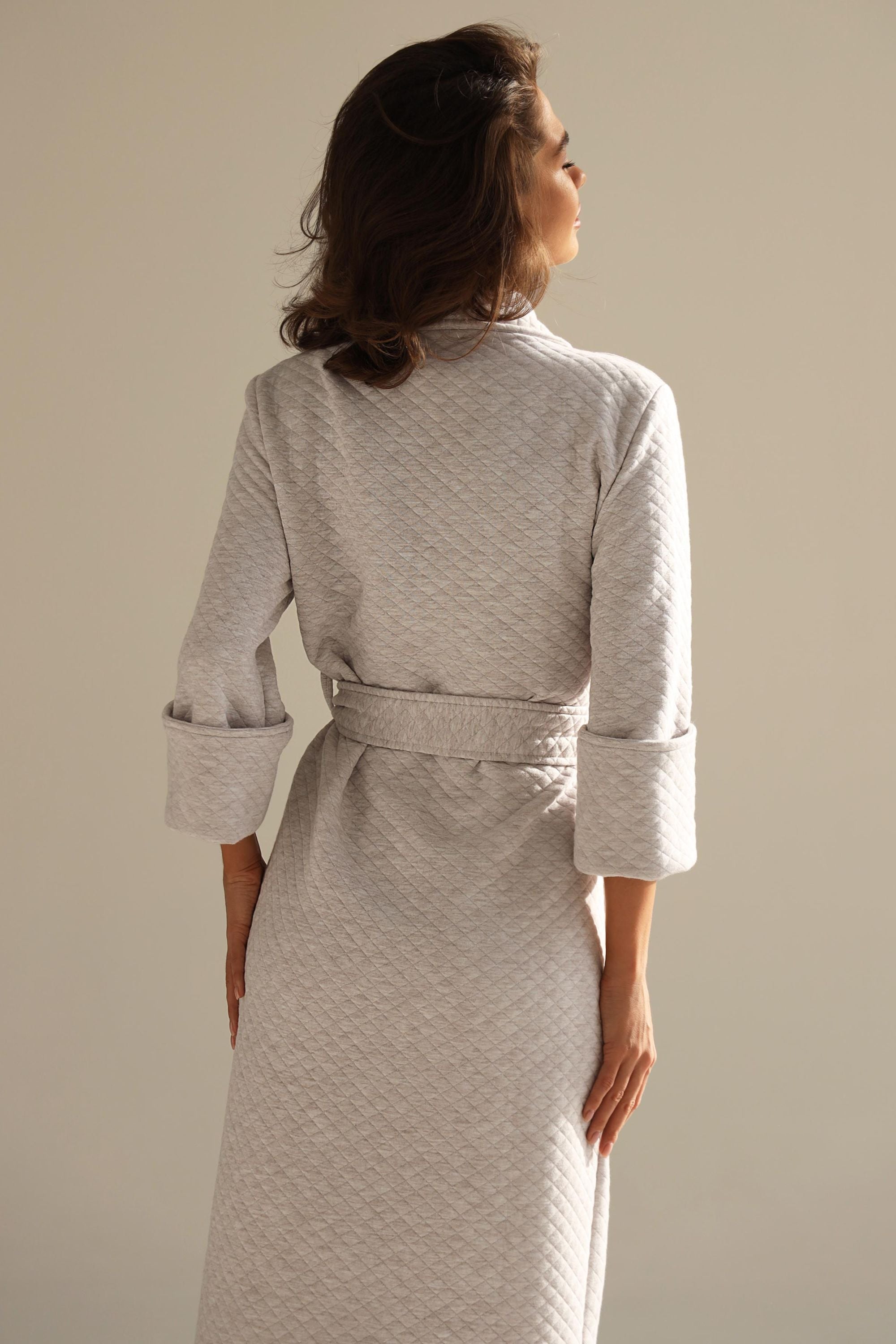 Длинный халат из хлопка 23151 coffee melange