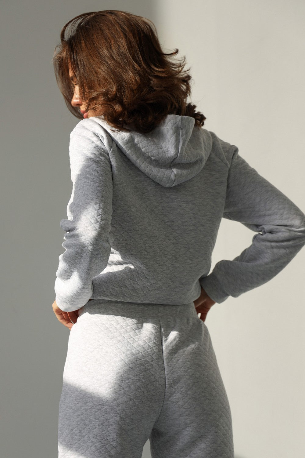 Стеганный комплект для дома 23155 gray melange