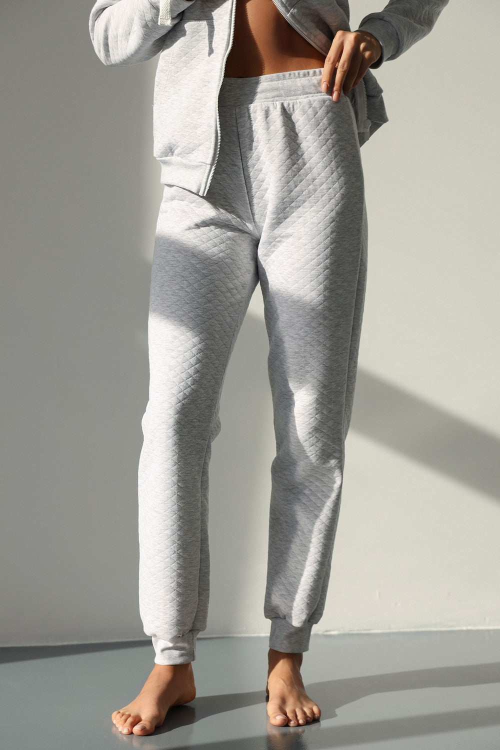 Стеганный комплект для дома 23155 gray melange