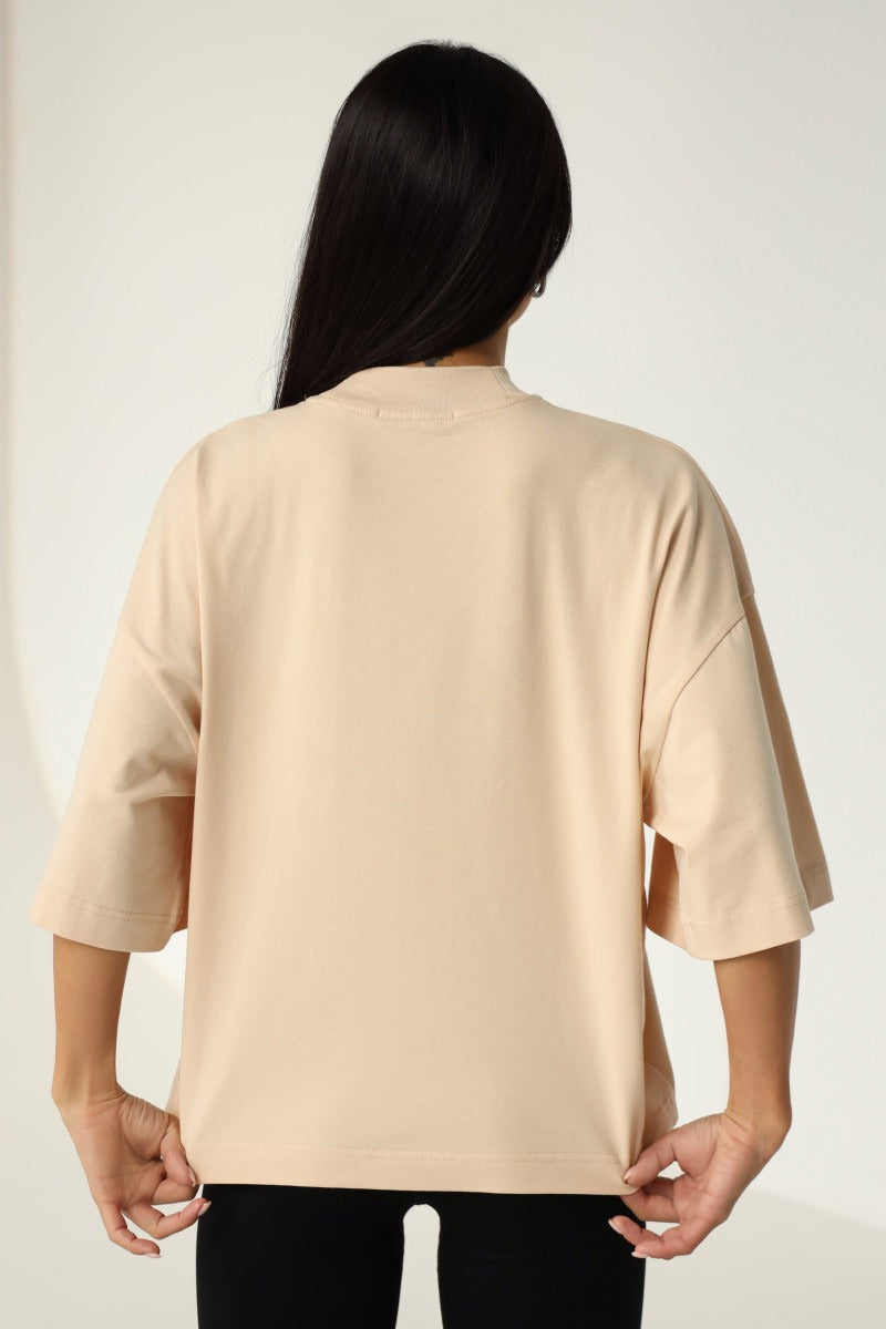 Футболка оверсайз из хлопка 23165 nude