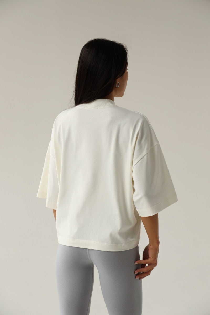 Футболка оверсайз из хлопка 23164 milk