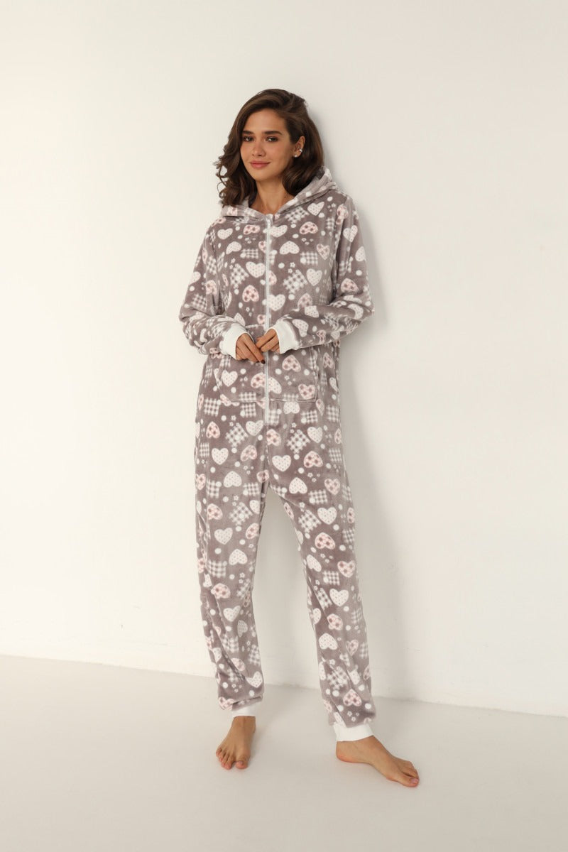 Домашний комбинезон на молнии 23170 beige