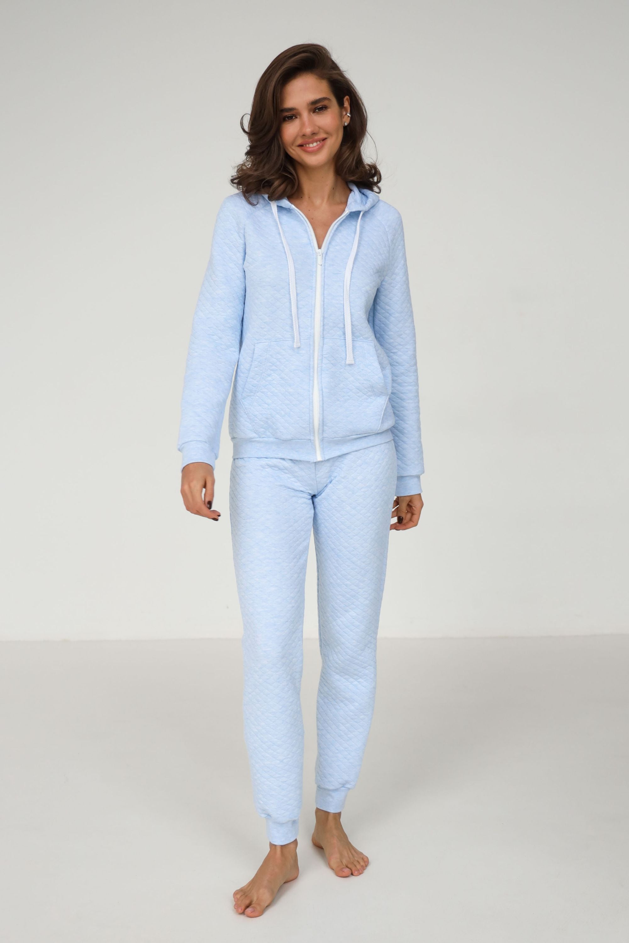 Хлопковый комплект на молнии 23173 blue