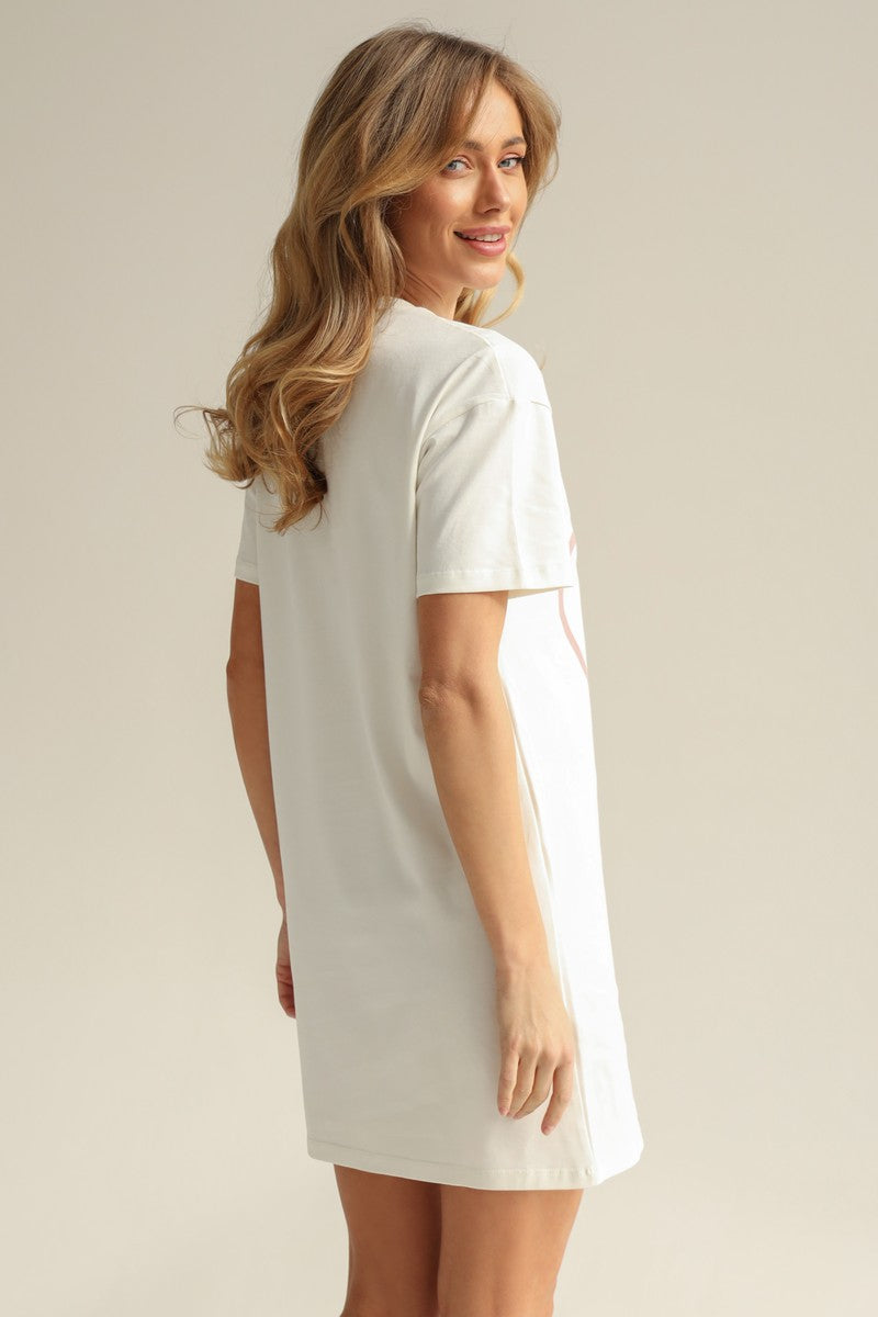 Хлопковая сорочка с принтом Amour 24022 rose