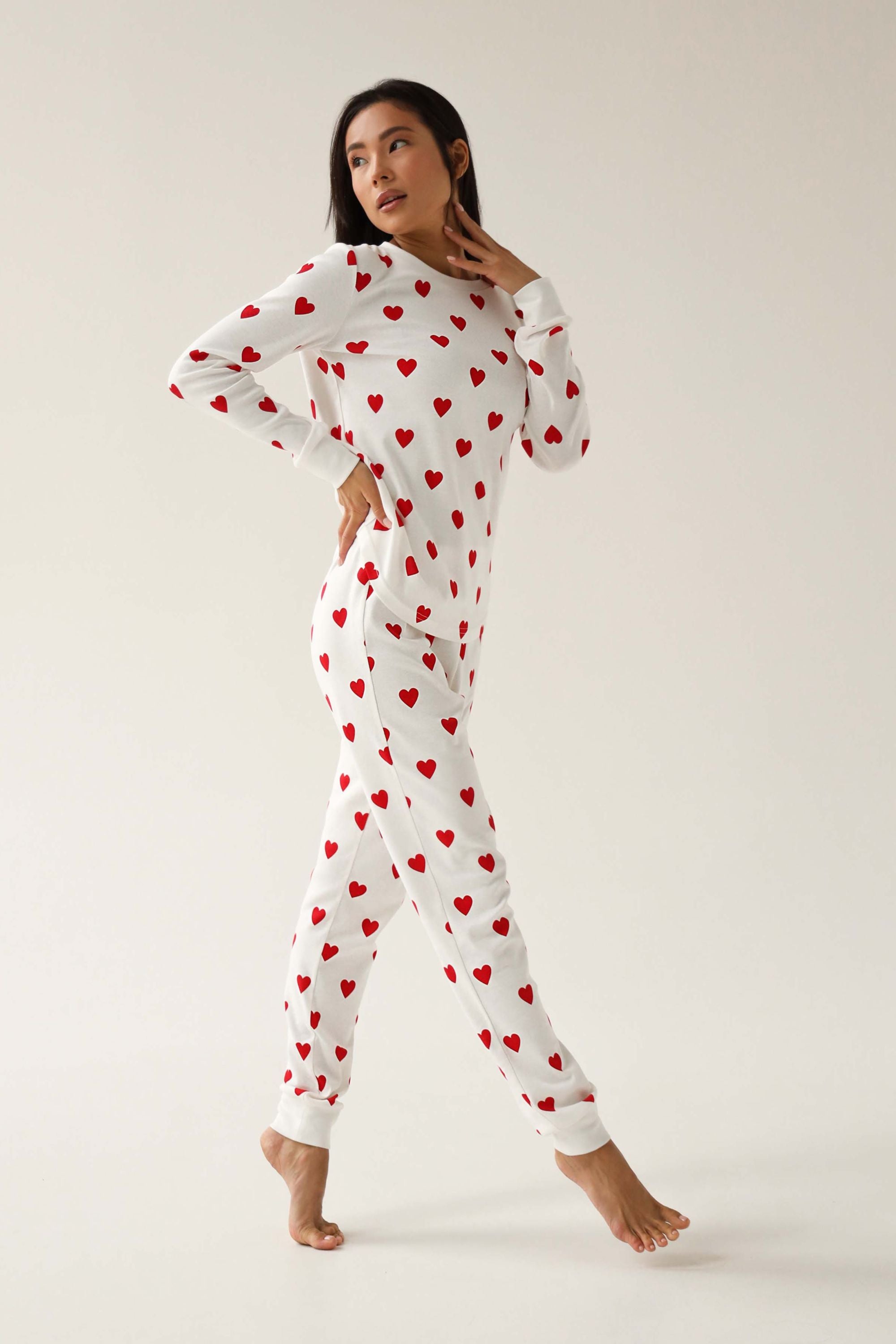 Хлопковая пижама с принтом 23179 white