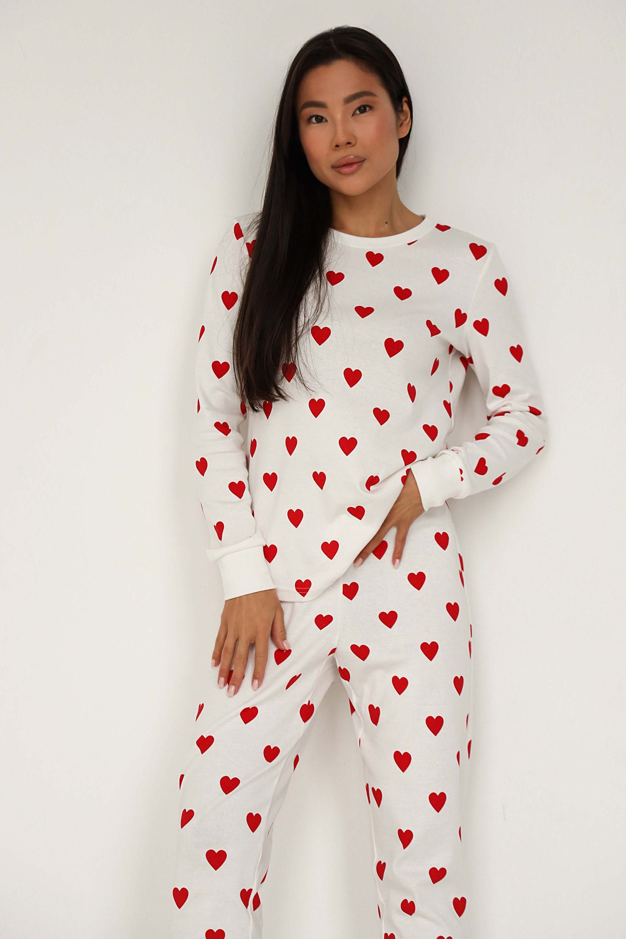 Хлопковая пижама с принтом 23179 white