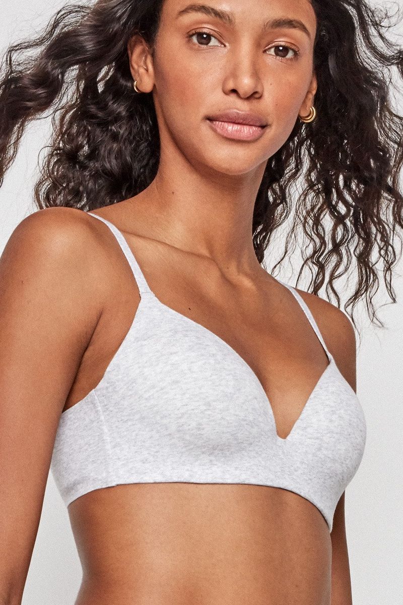 Хлопковый бралет без косточек 1/0155 grey