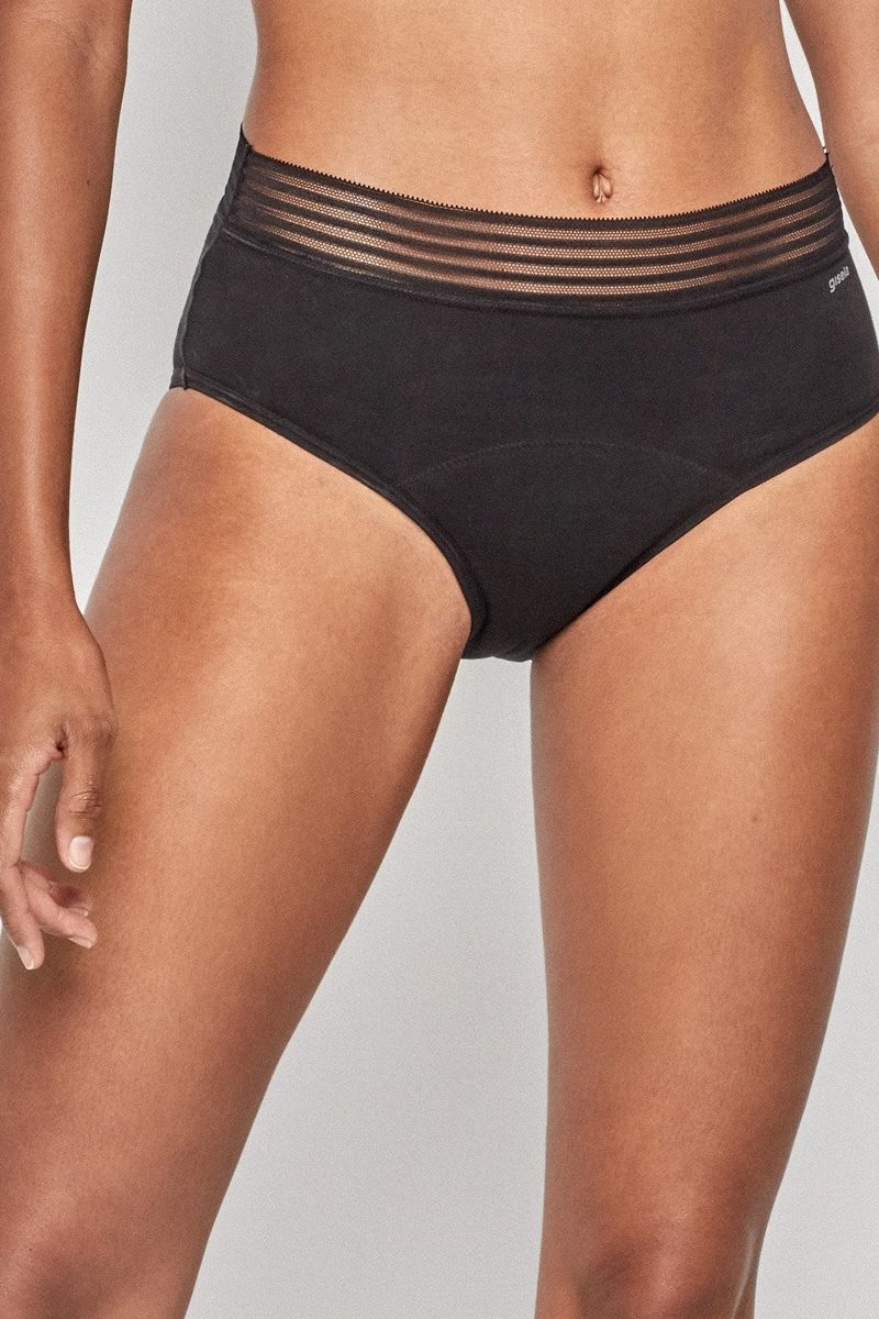 Менструальные трусики слип из эко-хлопка 1/0236 black