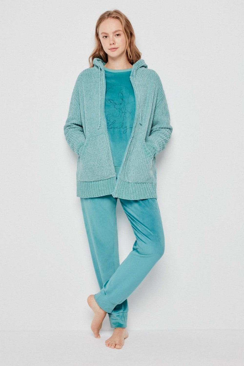 Вязаный кардиган с капюшоном 2/1991 mint