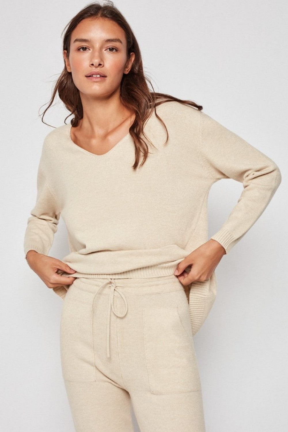 Вязаный свитер из вискозы 3/1969 beige