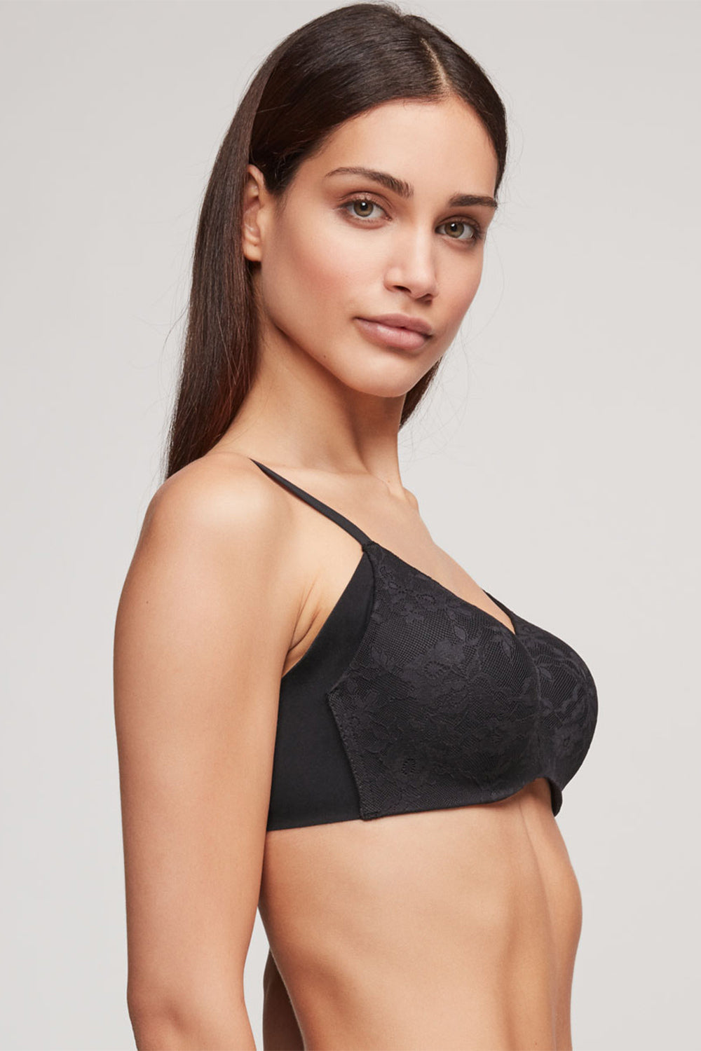 Бесшовный бюстгальтер с плотными чашками 389 black