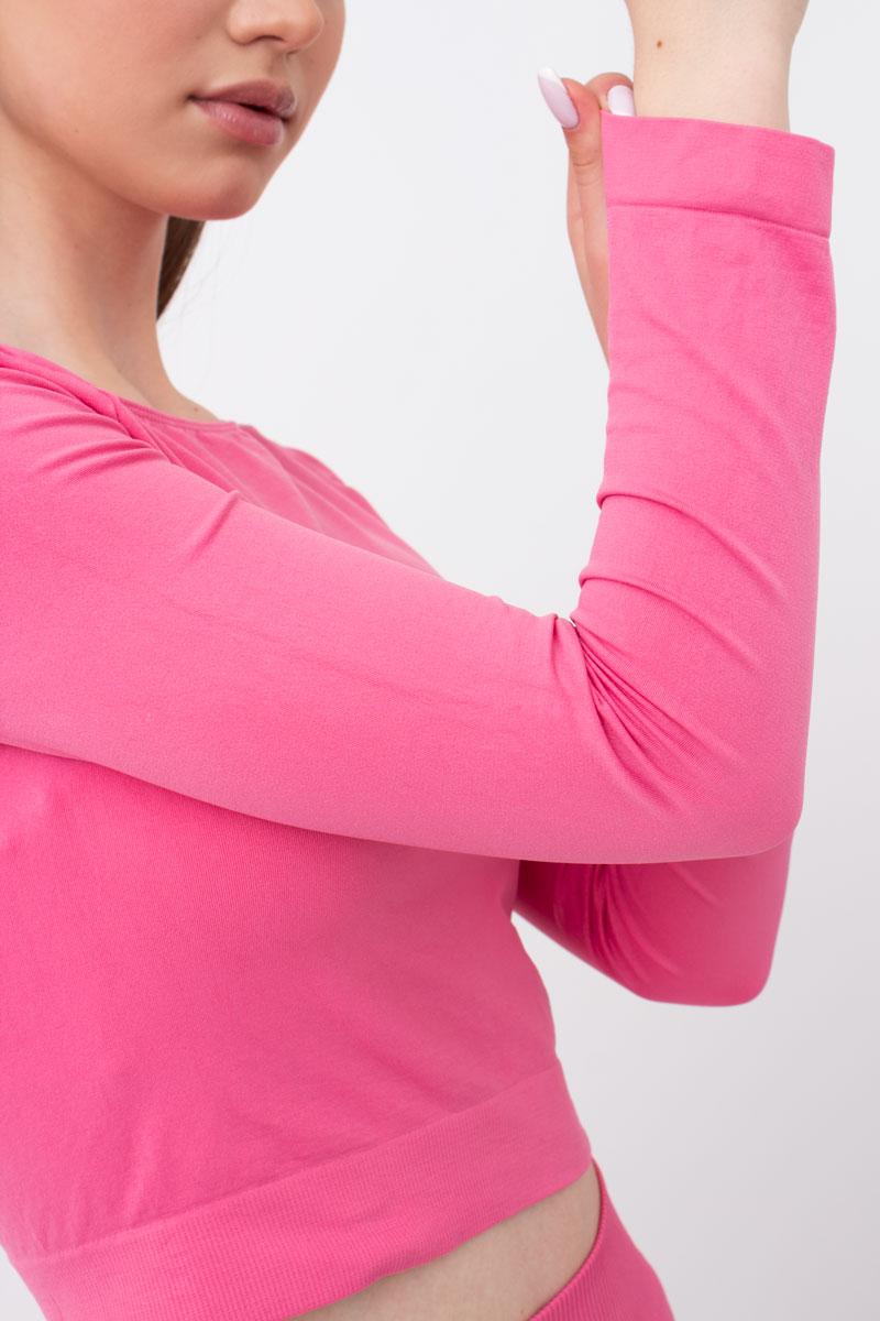 Бесшовный кроп-топ с длинным рукавом 1009394 Crop Top bubblegum