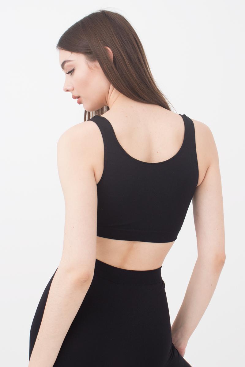Бесшовный бра-топ на широких бретелях 1009647 Tank Top black