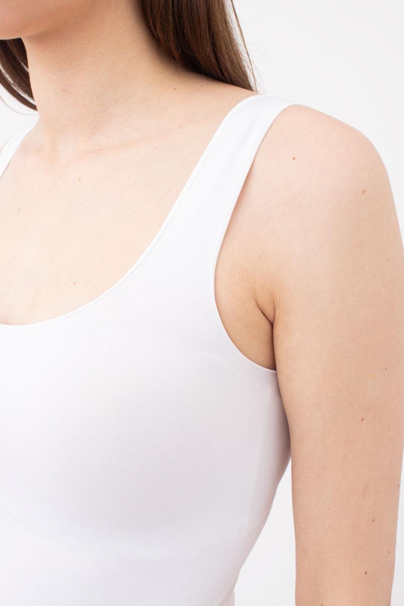 Бесшовная майка на широких бретелях 1009730 Tank white