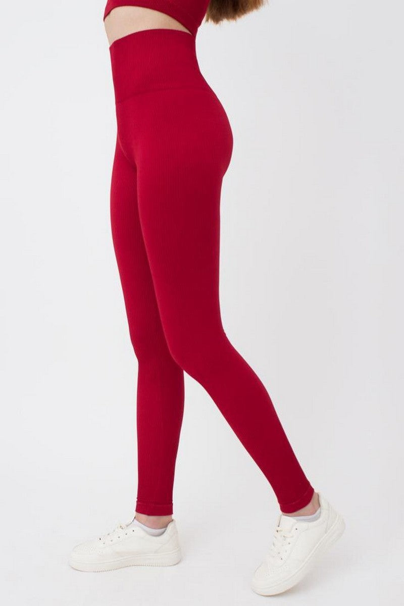 Бесшовные леггинсы в рубчик 1009878 Leggings Rib winery