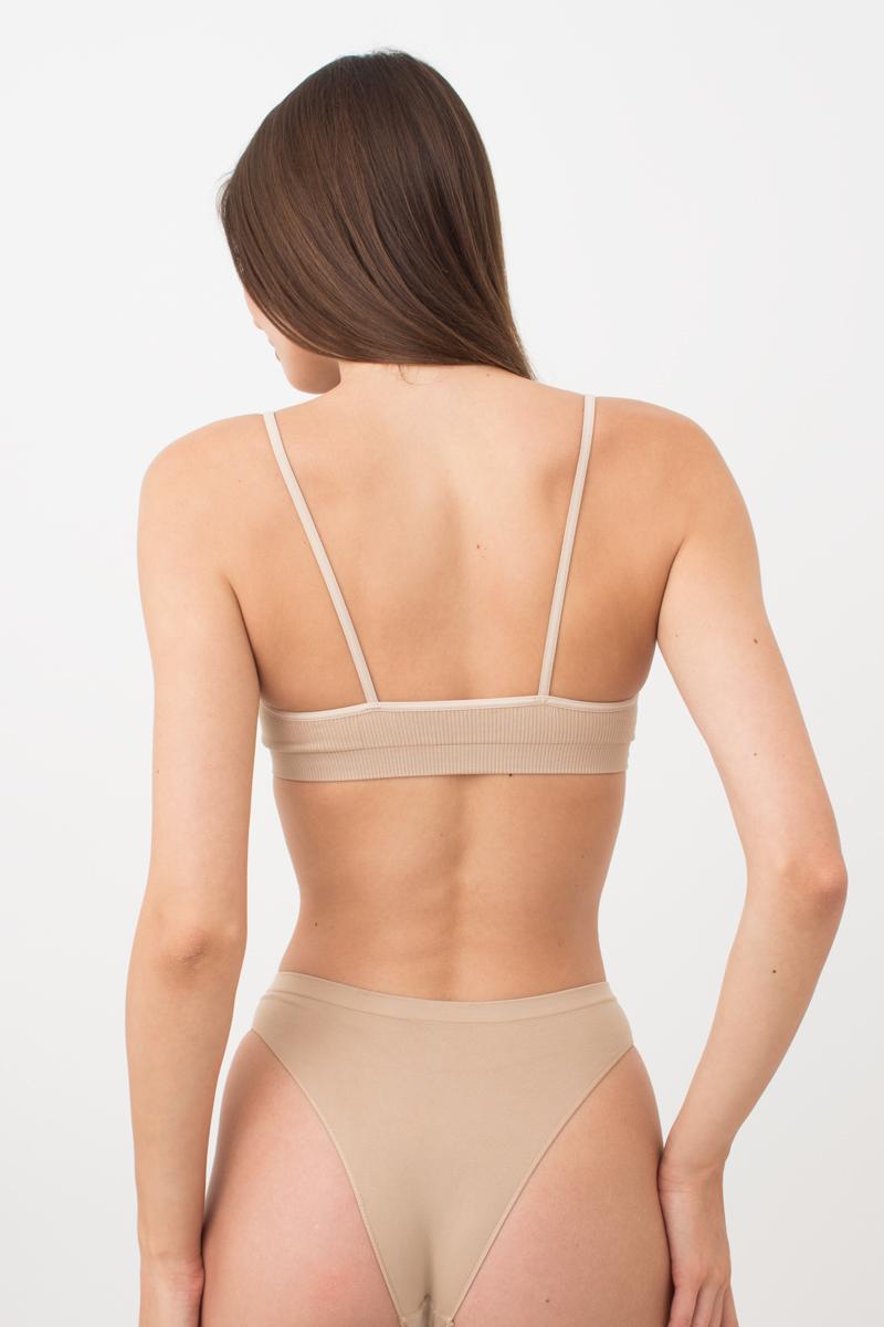 Бесшовный бра-топ в рубчик 1010518 Cami Top Rib naturale