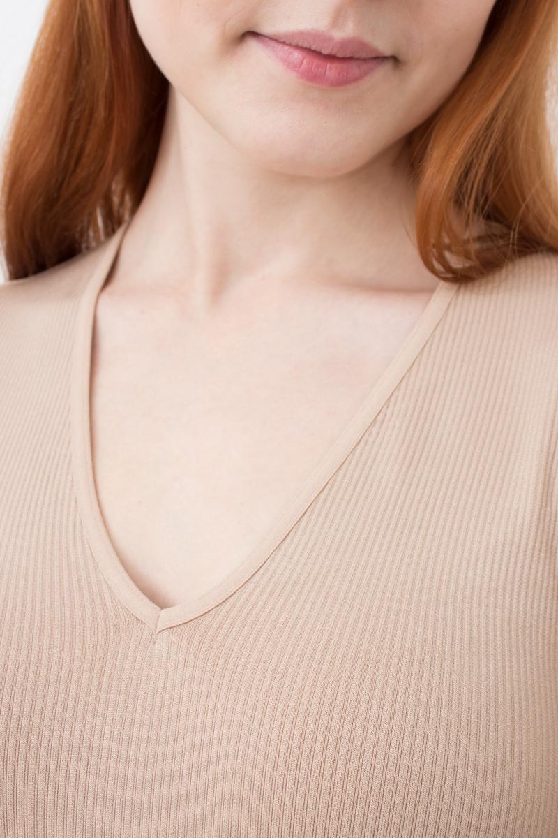 Боди-стринг в рубчик 1011155 Body Long Sleeve Rib naturale