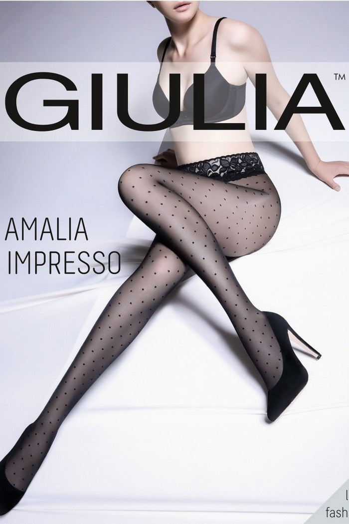 Колготки с кружевным поясом Amalia impresso 1 40d